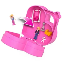 Polly Pocket Polly & Friends Pack, Family Picnic Theme, Heart-shaped Case, Scenic Backdrop, 4 Micro Dolls, 10 Accessories, Pop & Swap Feature, Great Gift for Ages 4 Years Old & Up