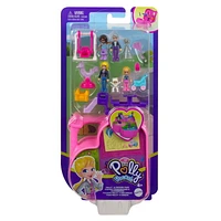 Polly Pocket Polly & Friends Pack, Family Picnic Theme, Heart-shaped Case, Scenic Backdrop, 4 Micro Dolls, 10 Accessories, Pop & Swap Feature, Great Gift for Ages 4 Years Old & Up