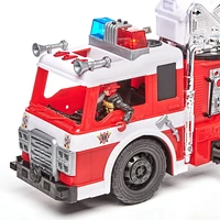 Kid Connection Fire Truck Play Set, 10 Pieces, Light & Sound, Kid Connection Fire Truck Play Set