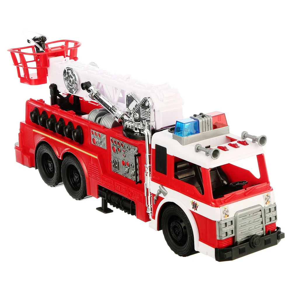 Kid Connection Fire Truck Play Set, 10 Pieces, Light & Sound, Kid Connection Fire Truck Play Set