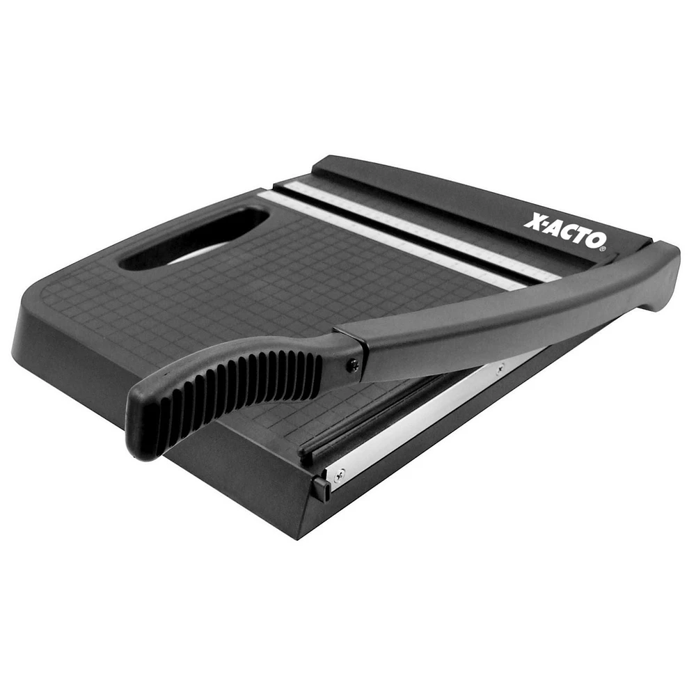 X-ACTO Plastic Guillotine Trimmer, Portable Paper Cutter with Carry Handle, 10 Sheet Capacity, Black