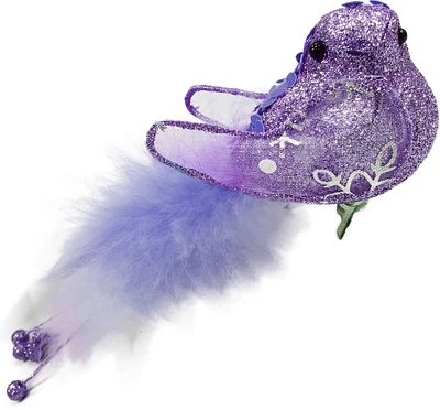 Holiday Times Light Purple Feather Snowflake Bird Clip