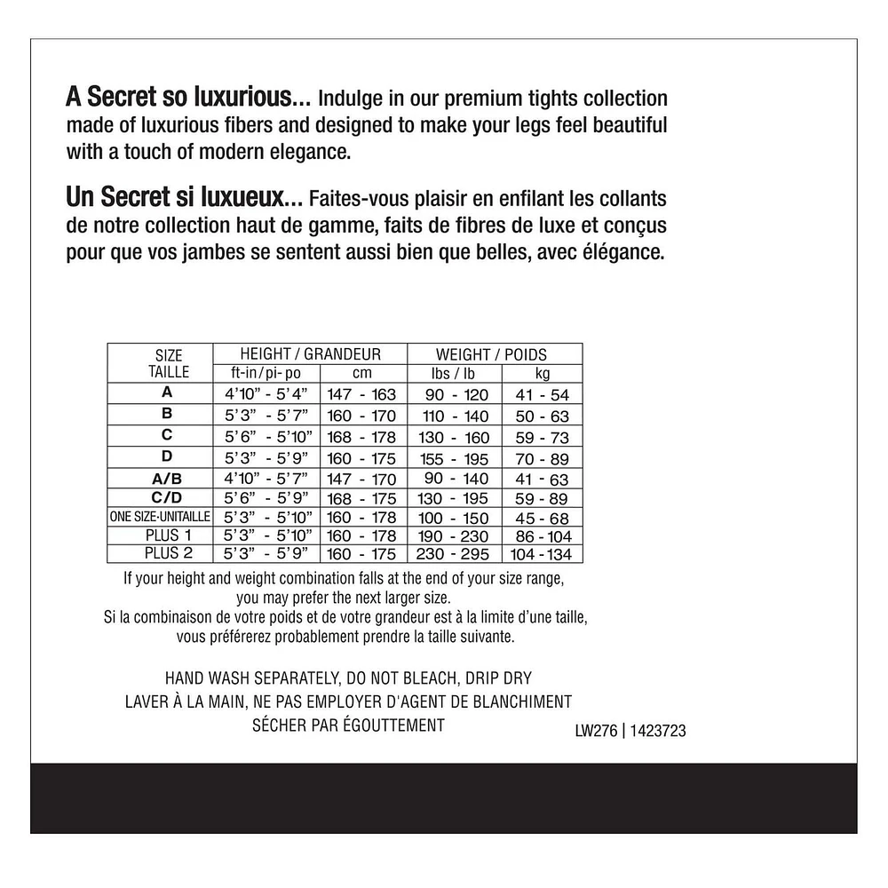 Secret® Luxe Collants Mat 1pk Taille:  A à 2X