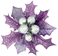 Holiday Times Light Purple Hly Lvs Clip