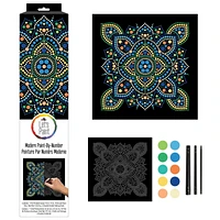 Plaid Modern Dot-By-Number Kit, Traditional Mandala, Cavnas, Paint Pots, Brush