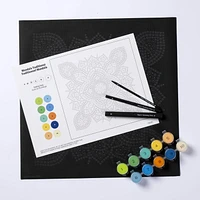 Plaid Modern Dot-By-Number Kit, Traditional Mandala, Cavnas, Paint Pots, Brush