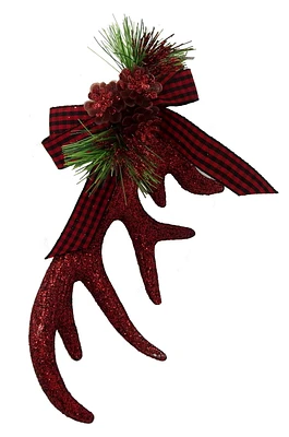 Holiday Times Dark Red Glitter Antler Clip