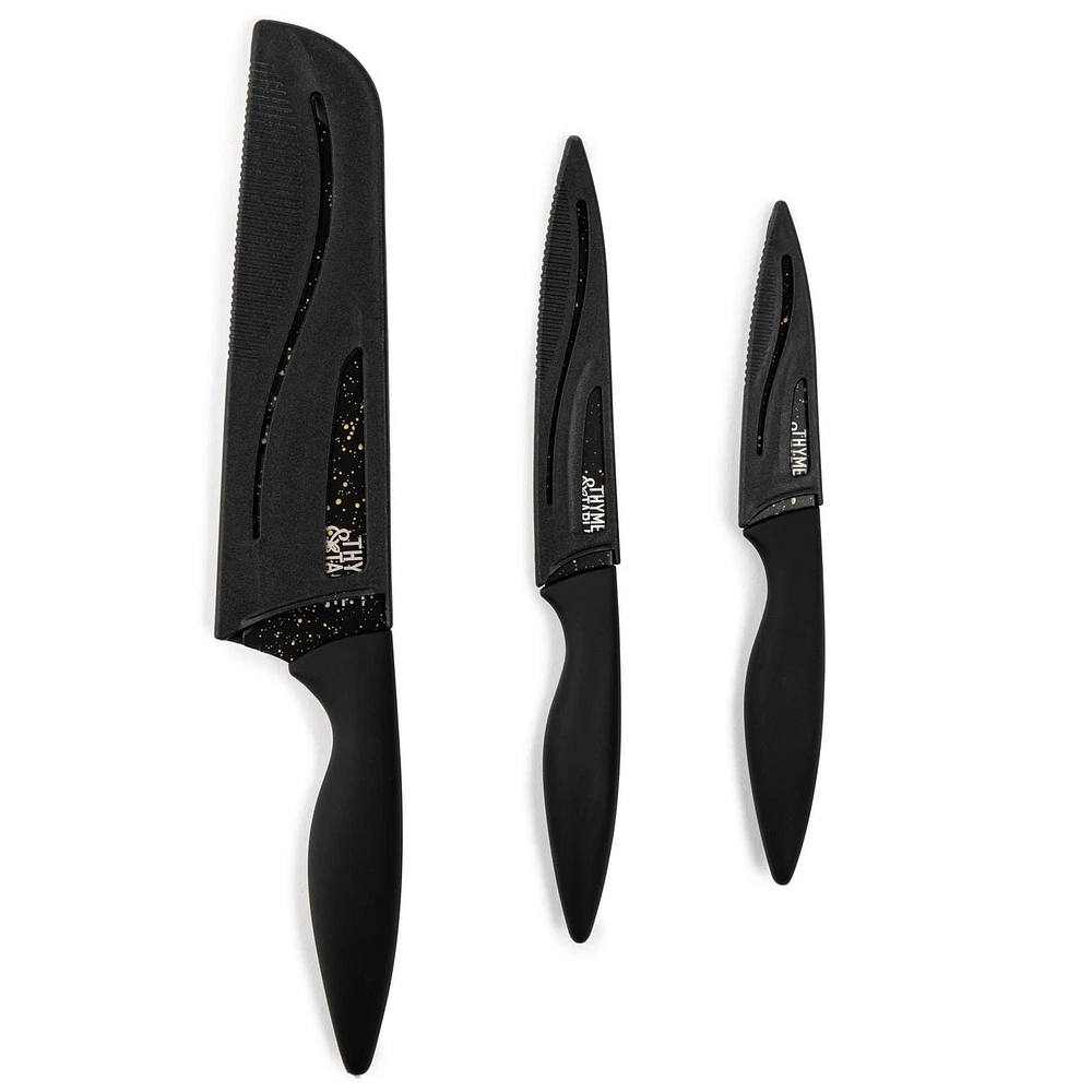 Thyme & Table Speckled Chef Knives, 3-Piece Set, Knife Set