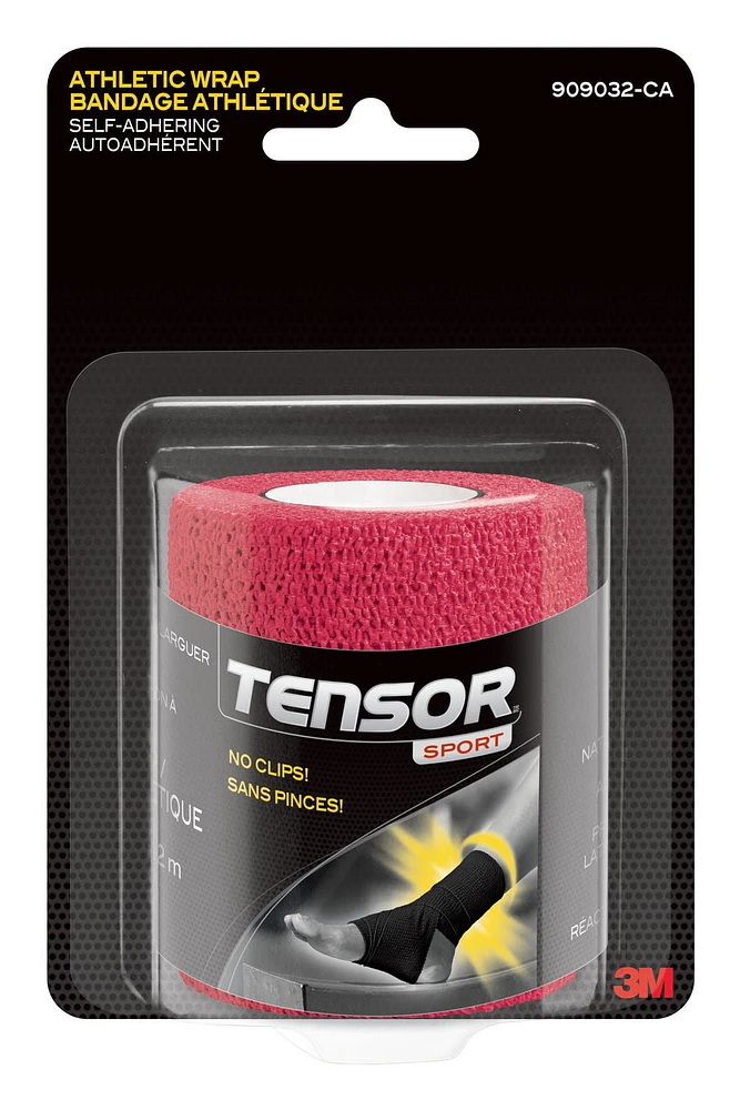Bandage athlétique autoadhérent Tensor(MC) Sport, rouge, 7,62 cm x 4,57 m (3 po x 180 po)