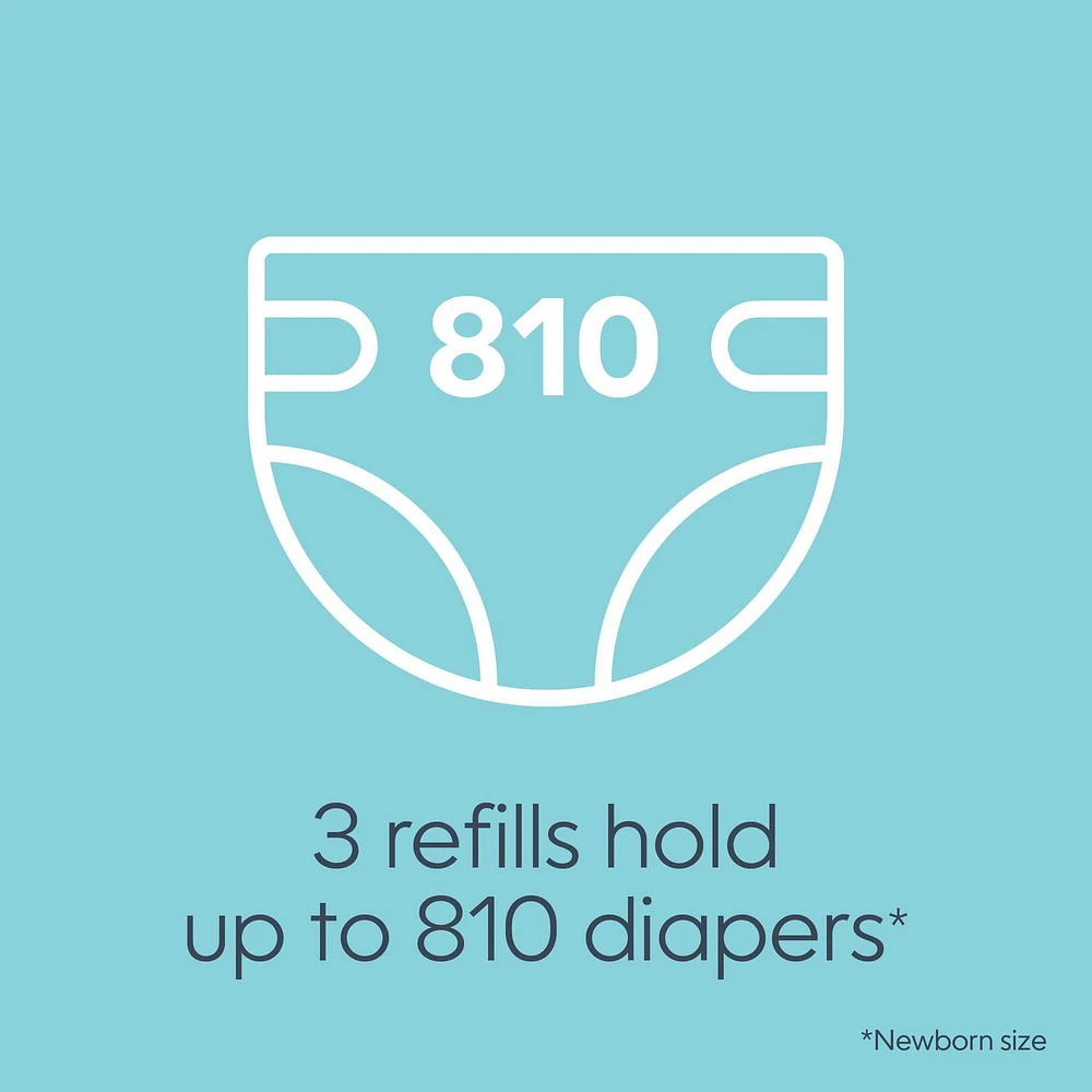 Recharge ronde non-parfumée pour poubelle à couches Diaper Genie Emballage de 3 recharges