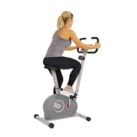 Sunny Health & Fitness Magnetic Resistance Upright Bike with Adjustable Seat, Magnetic Resistance, & Device Holder - SF-B2906