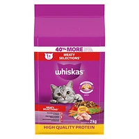 Whiskas Meaty Selections Chicken Natural Adult Dry Cat Food, 2 - 9.1kg