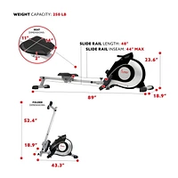 Sunny Health & Fitness Magnetic Rowing Machine - Silver - SF-RW520084S