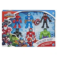 Playskool Heroes Marvel Super Hero Adventures 5-Inch Action Figure Toy 6-Pack, Includes Spider-Man and Hulk