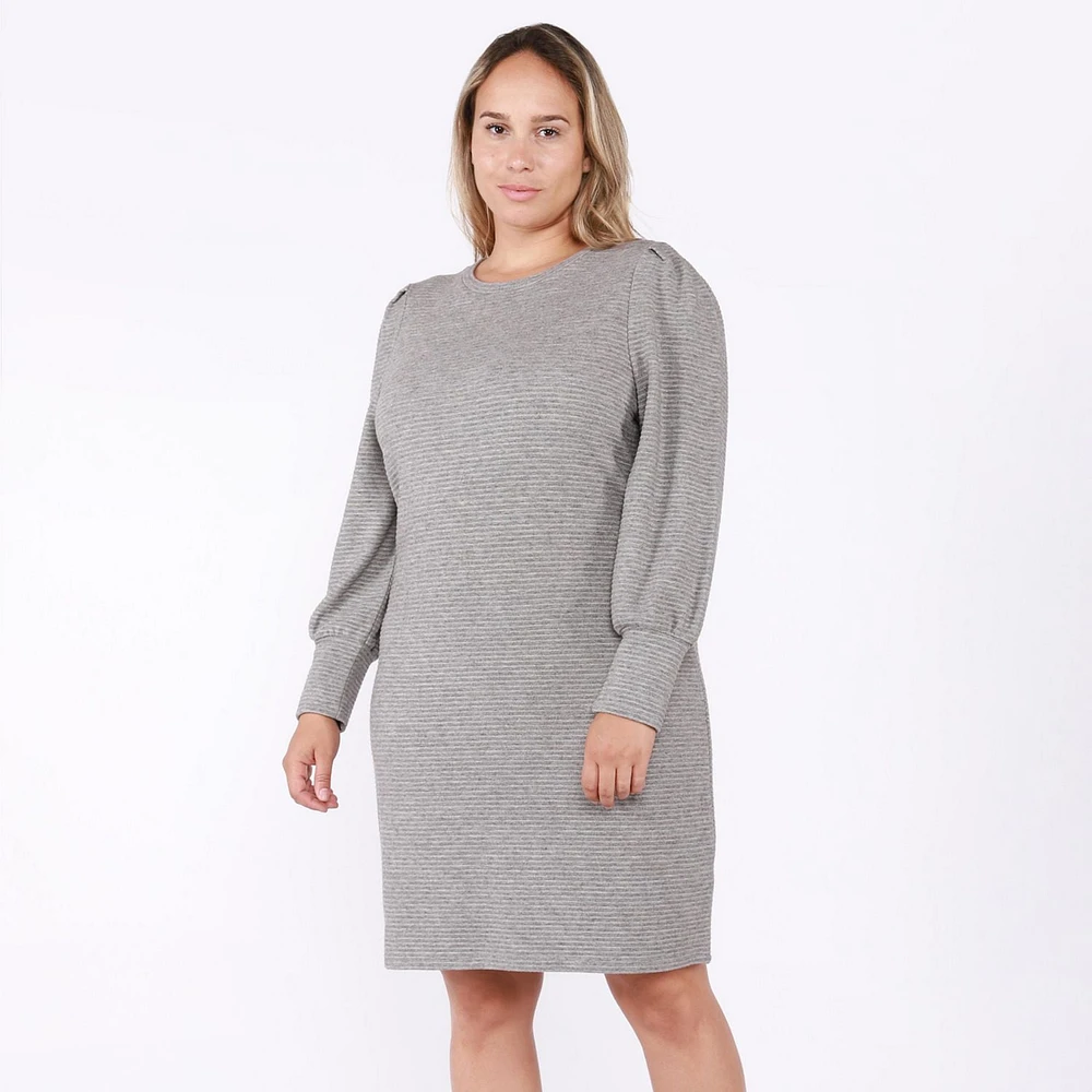 Devoted Women’s Plus Puff-Sleeve Ottoman Dress