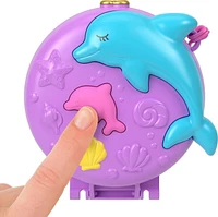 Polly Pocket Dolphin Rescue & Play Compact with 2 Micro Dolls and Sea Pets, Animal Toy with Ocean Accessories