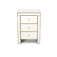 Modern Mirrored Nightstand With Gold Frame, 3 drawers, Ideal for Living Rooms and Bed Rooms