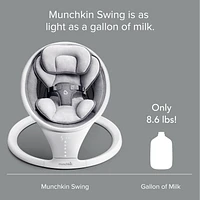 Munchkin Bluetooth Enabled Lightweight Baby Swing with Natural Sway in 5 Ranges of Motion, Includes Remote Control, Baby Swing