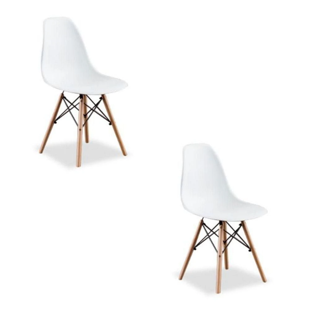 Heavenly Collection White Wood Chair SET OF 2