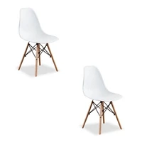 Heavenly Collection White Wood Chair SET OF 2