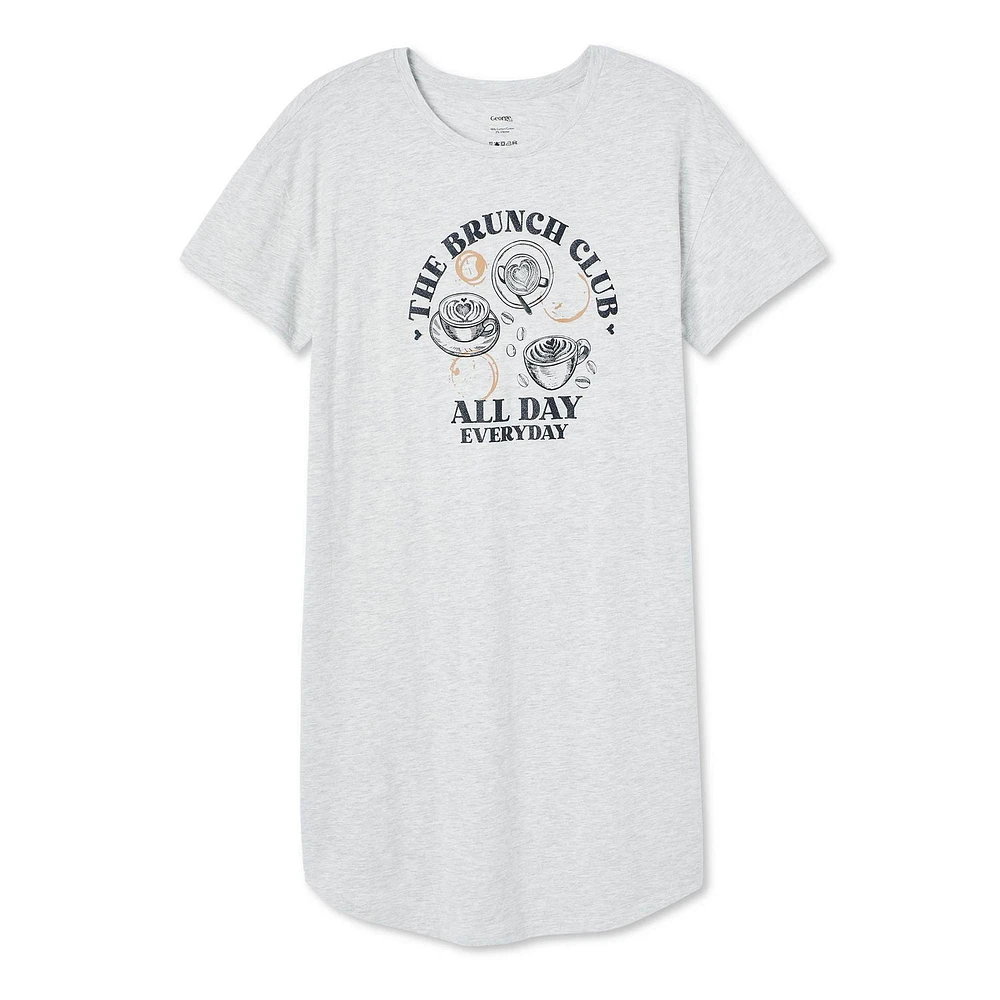 Chemise de nuit à encolure ras du cou George pour femmes