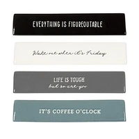 Linden "Everything is Figureoutable" Porcelain Tabletop Art Plaque, 8.6in W x 1.6in H x 1.3in D