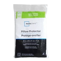 Mainstays Cotton Pillow Protector, 20" x 28", Standard/Queen