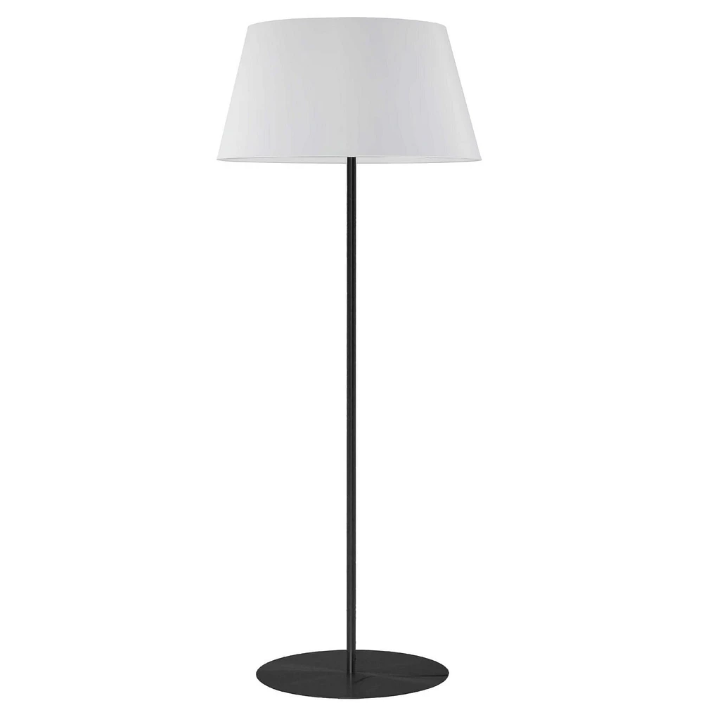 Gretchen 1 Light Round Base Floor Lamp - Matte Black - White Shade