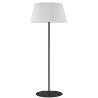 Gretchen 1 Light Round Base Floor Lamp - Matte Black - White Shade