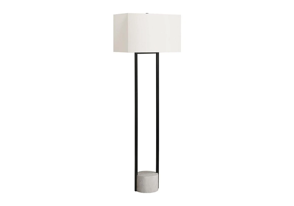 Monarch Specialties Lighting, 62"h, Floor Lamp, Black Metal, Ivory / Cream Shade, Contemporary