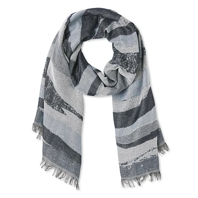 Écharpe jacquard avec motif coups de pinceau George pour femmes