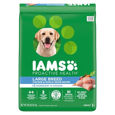 Iams Chicken & Whole Grains Recipe Adult Large Breed Dry Dog Food, 6.8-18.14kg