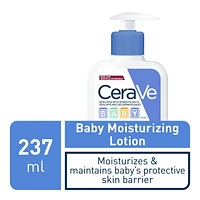 CeraVe Baby Moisturizing Lotion, Gentle Skin Care for Face & Body with Ceramides, Hyaluronic Acid, Niacinamide & Vitamin E. Fragrance-Free, Paraben-Free, Dye-free. Sensitive skin, non-greasy, 237ML.