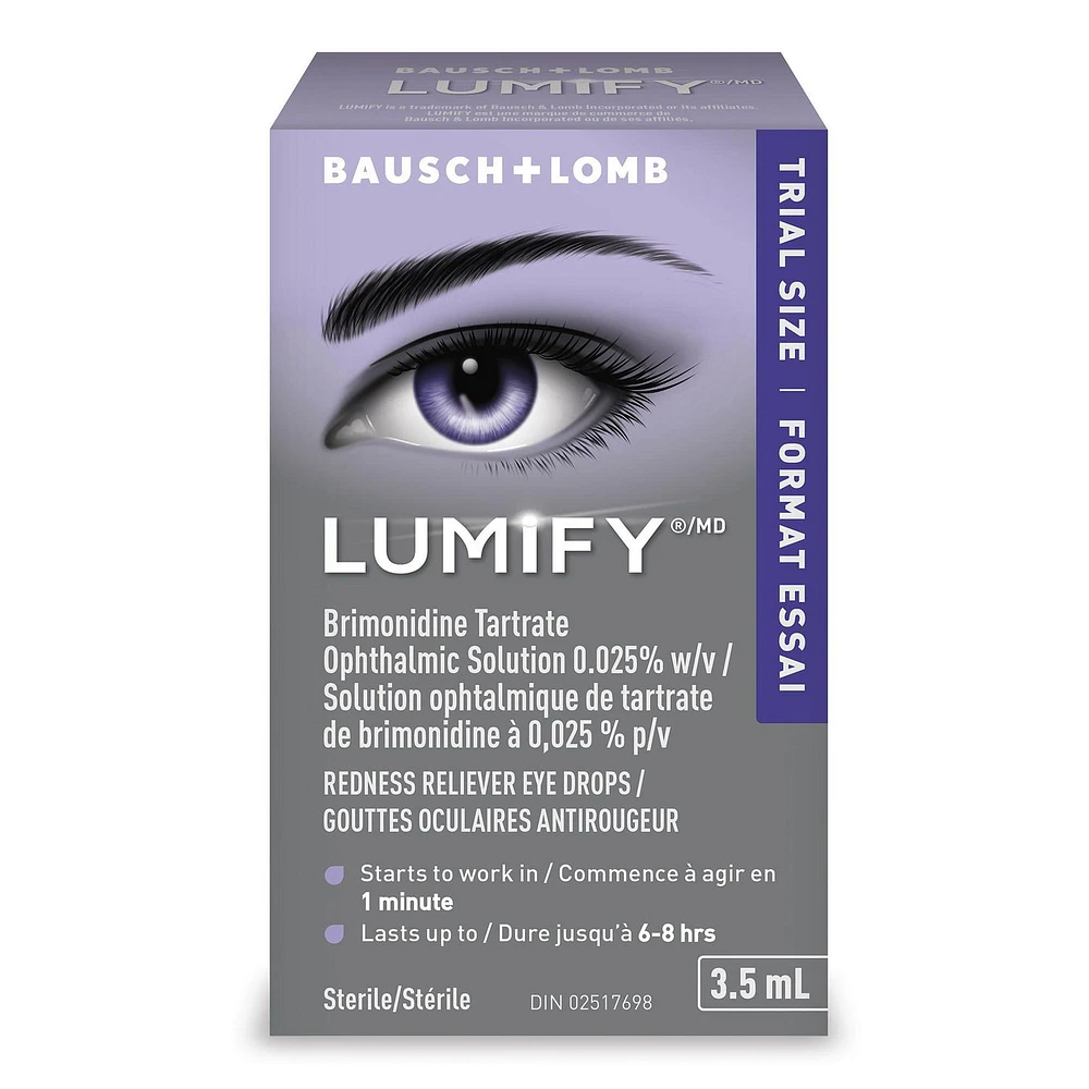 Gouttes oculaires antirougeur de LUMIFY