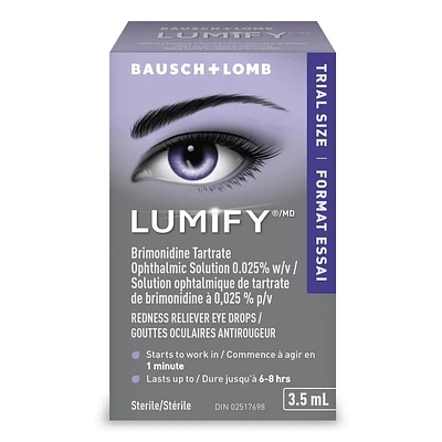 Gouttes oculaires antirougeur de LUMIFY