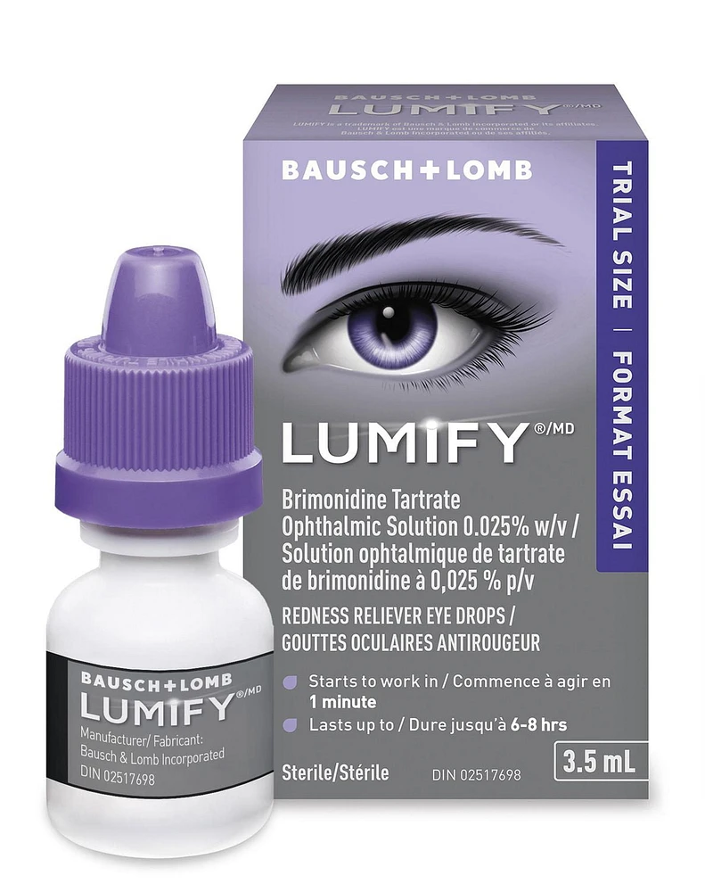 Gouttes oculaires antirougeur de LUMIFY