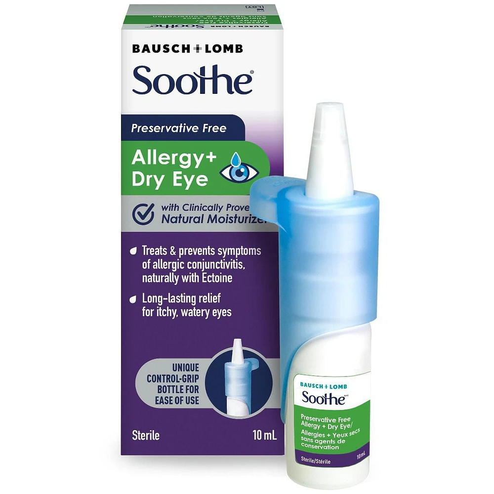 Soothe Preservative Free Allergy + Dry Eye Drops, 10 mL