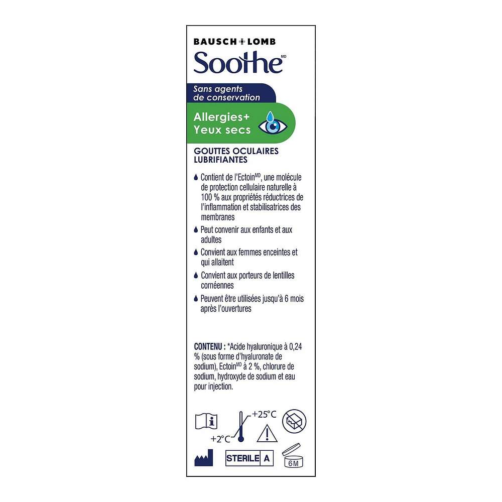 Soothe Preservative Free Allergy + Dry Eye Drops, 10 mL