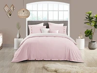 Reversible Natural Crinkle Fabric Ultra Soft Solid Duvet Cover Set - Beautiful Button Closure