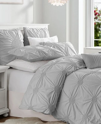 Luxury Floral Ruched High Quality Duvet Cover Set