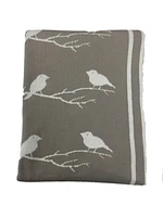 Fabstyles Taupe 50x60 THROW SINGING BIRD