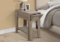 Monarch Specialties Accent Table, Side, End, Storage, Lamp, Living Room, Bedroom, Laminate, Dark Taupe, Transitional