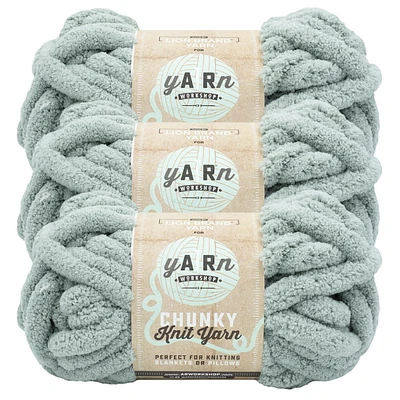 Lion Brand AR Workshop Chunky Knit Eucalyptus Yarn #7 Jumbo Polyester Chenille Yarn 226g /26m 3-Pack