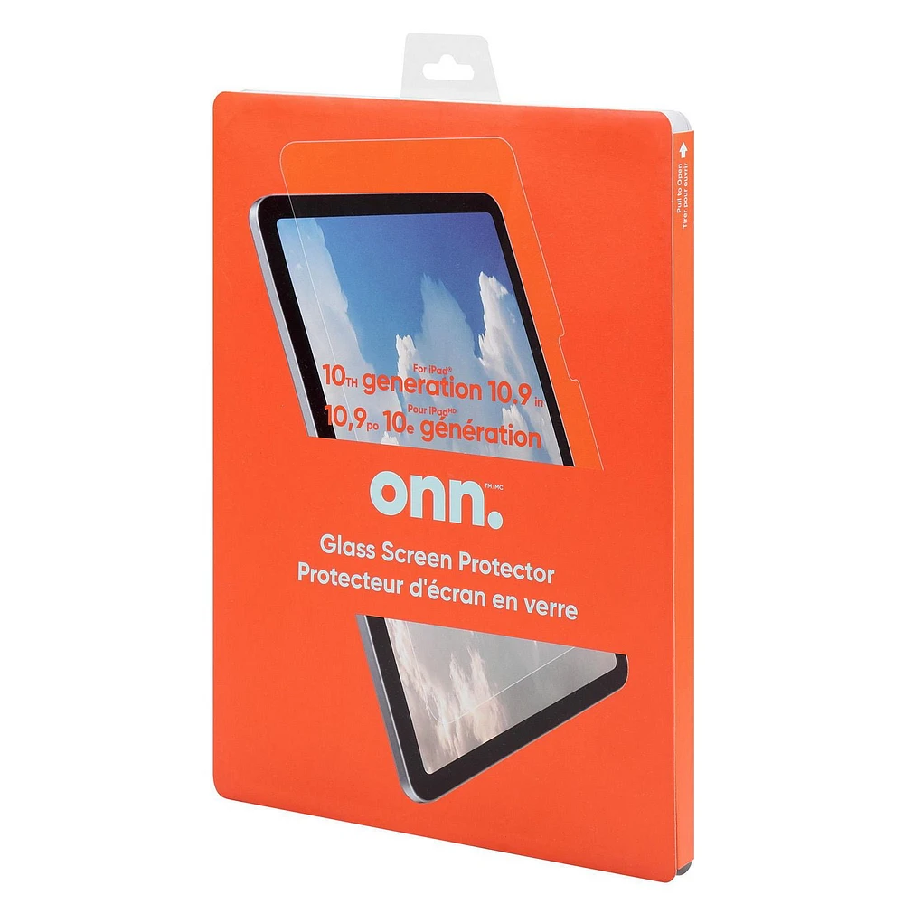 onn. iPad 10th generation 10.9 in. Screen Protector, Easy Alignment Tray