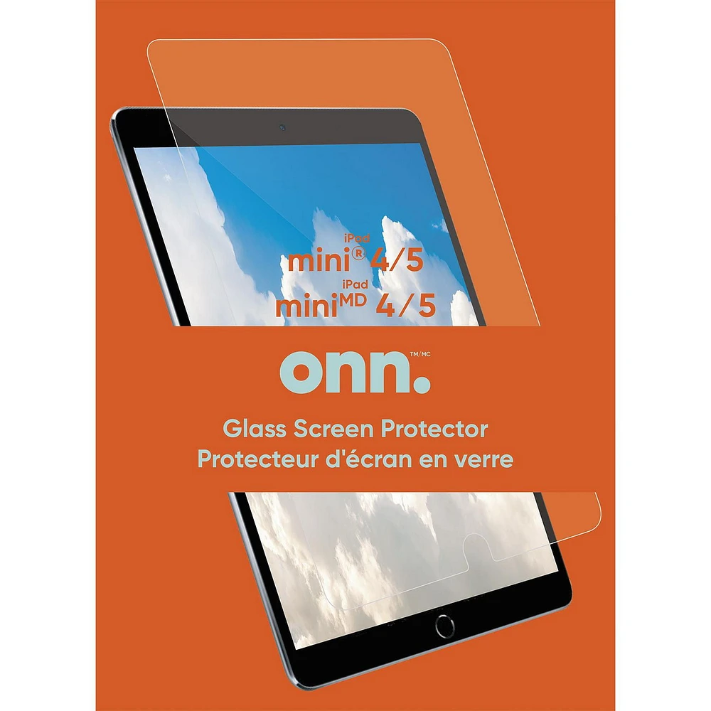 onn. iPad mini 4/5 Screen Protector, Easy Alignment Tray