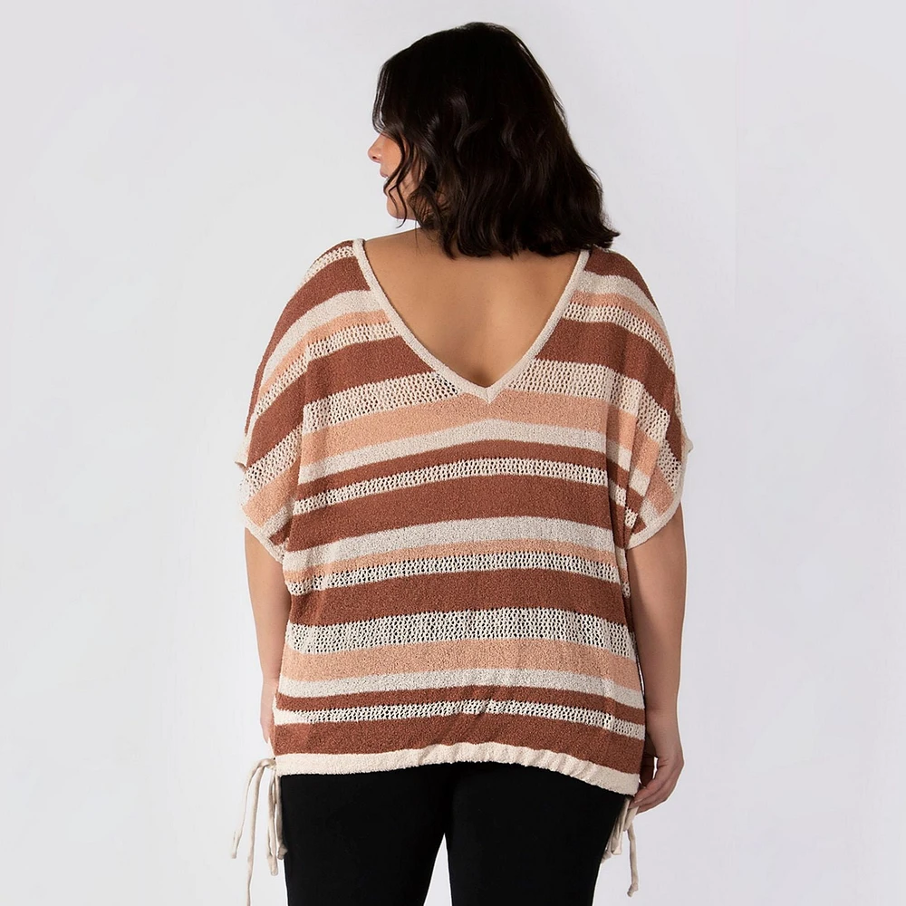 Devoted Women’s Plus Open Back Poncho Sweater