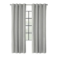 Sophie 100% Blackout Grommet Curtain Panel Pair 52" x 95" each in Silver