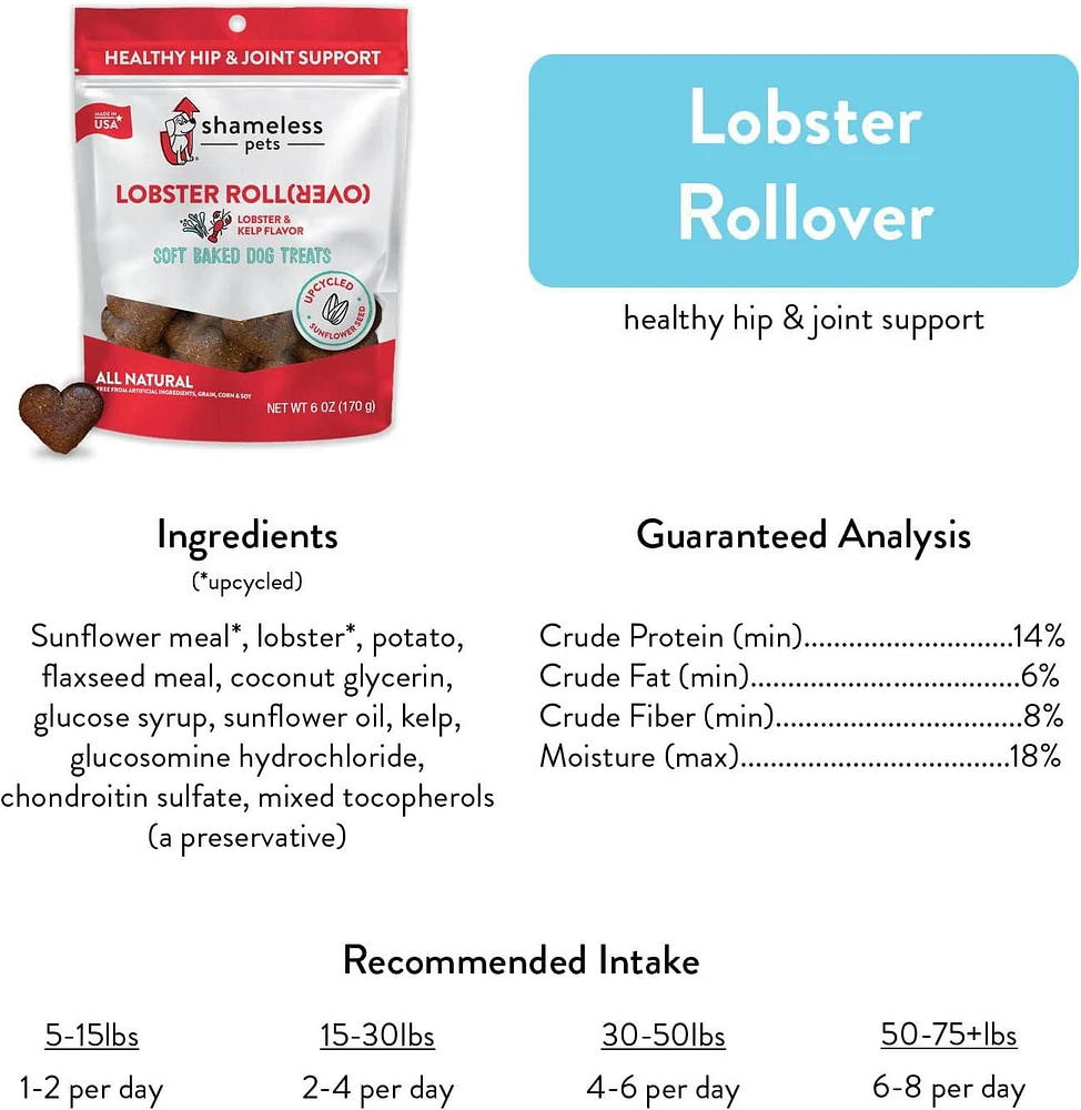 Shameless Pets Lobster Roll Soft Baked Biscuit Dog Treats