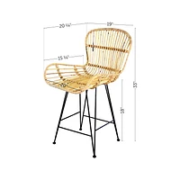 Rattan Dining Chair with Armrests