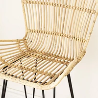 Rattan Dining Chair with Armrests